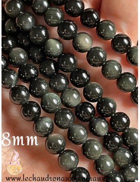 Perles 8mm d'Obsidienne Œil Céleste - Éclats Célestes dans Vos Créations