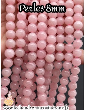 Perles de Quartz Rose 8mm - Pierre Naturelle pour Bijoux et Lithothérapie