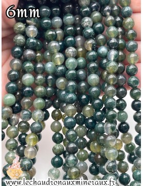 Perles d'Agate Mousse 6mm - L'essence de la nature pour vos créations de bijoux.