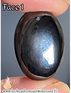 Hematite cabochon 4 percé