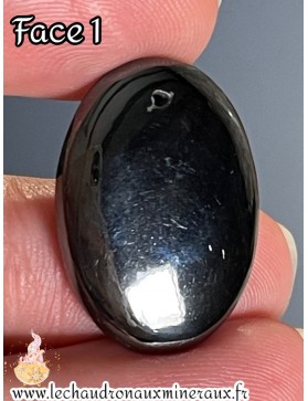 Hematite cabochon 6 percé