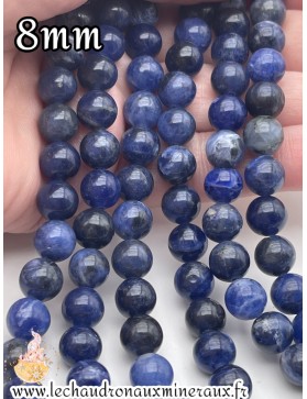 Perles 8mm de Sodalite - Élégance Bleue pour vos Bijoux Énergisants.