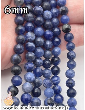 Perles 6mm de Sodalite - Énergie Bleue Naturelle pour vos Bijoux