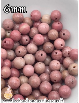 Rhodonite rose 6mm unité :)