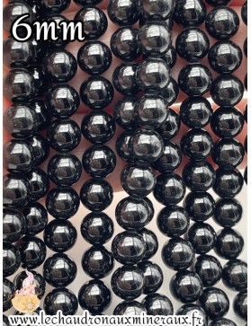 Perles de Tourmaline Noire 6mm - Élégance et Protection d'Afrique du Sud.