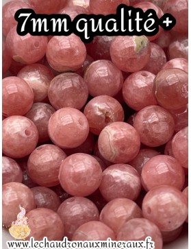 Perles Rhodochrosite 7mm - L'Élégance Rosée de la Lithothérapie en Chaque Perle