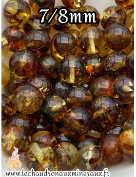 Ambre miel inclusions 7/8mm...