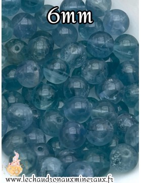 Fluorite Bleue 6mm unité :)