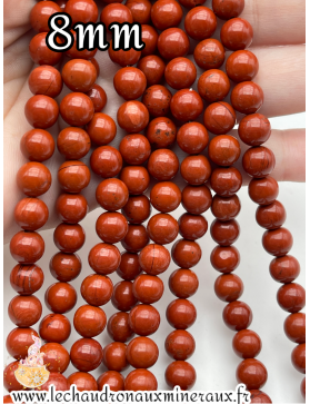 Perles 8mm de Jaspe Rouge - Élégance Rouge et Énergie Naturelle