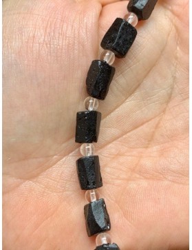 ?? Perles Tourmaline noire à l'unité hexagonale tube - 6/8mm