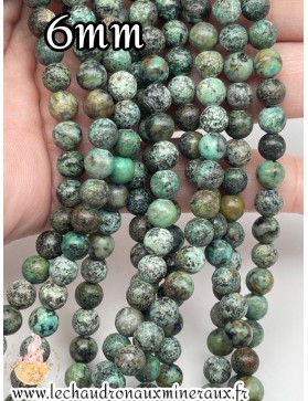 Perles de Turquoise Africaine 6mm - Pierre Naturelle pour Bijoux Artisanaux