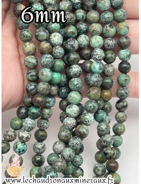 Perles de Turquoise Africaine 6mm - Pierre Naturelle pour Bijoux Artisanaux