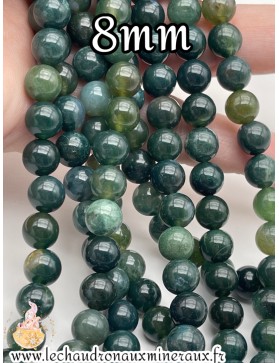 Perles d'Agate Mousse 8mm - L'essence de la nature pour vos bijoux artisanaux.