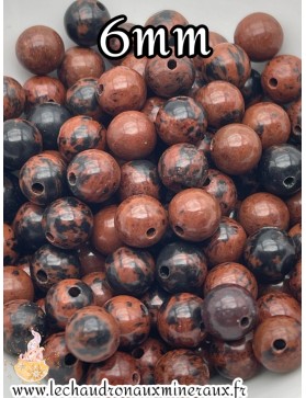 Obsidienne acajou 6mm /...