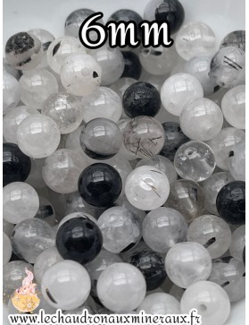 Quartz Tourmaline 6mm unité :)