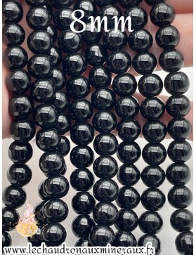 Perles d'obsidienne noire en 8mm pour une puissante énergie de protection et d'ancrage.