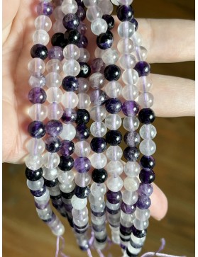 Perles de Fluorine Violette 6mm - Élégance Naturelle pour vos créations de bijoux.
