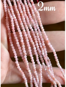 Perles d'Opale Rose 2mm - Douce Créativité Argentine à Créer.
