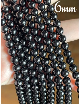 Perles 6mm de Spinelle Noire - Élégance intemporelle du Sri Lanka.