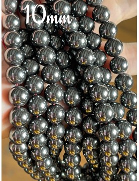 Perles 10mm d'Hématite - Élégance Métallique pour vos Bijoux.
