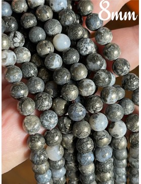 Perles de Marcassite 8mm - Élégance Naturelle pour Vos Créations de Bijoux