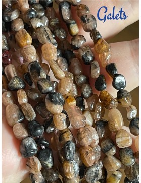 Perles Galets de Chiastolite Andalousite 6-8mm - Beauté Naturelle pour Bijoux Uniques