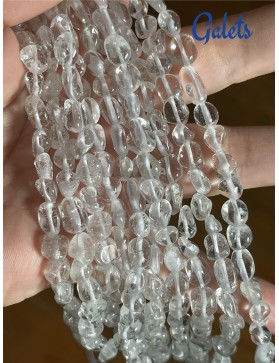 Perles Galets de Cristal de Roche 6-8mm - Éclat Naturel pour Bijoux Élégants