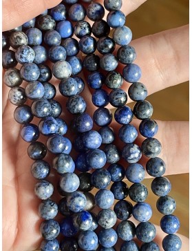 Perles 6mm de Dumortierite - Bleu Intense pour Bijoux Apaisants