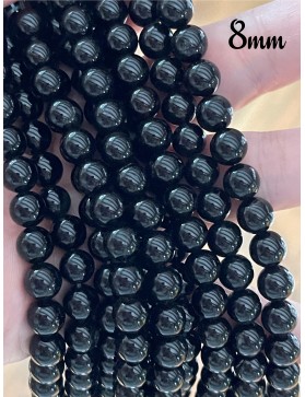 Perles 8mm d'Onyx Noir - Élégance Intemporelle pour Vos Bijoux