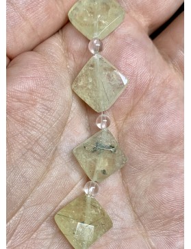 PREHNITE perles "Losange" 16mm à l'unité