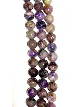 ??? Perles Charoite en fil - 8mm (environ 46 perles)