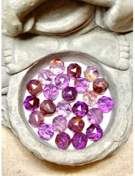Amethyste à Goethite perles facettées à l'unité 8mm