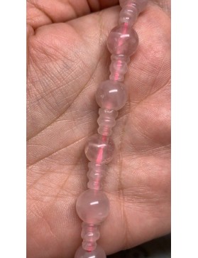 QUARTZ ROSE perles "Guru" à l'unité 10mm