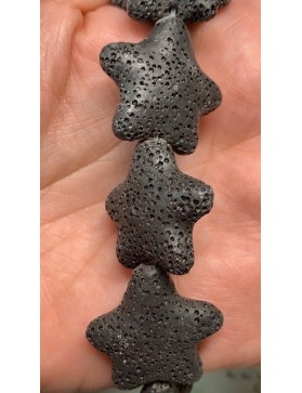 PIERRE DE LAVE perles "Etoile" 25mm