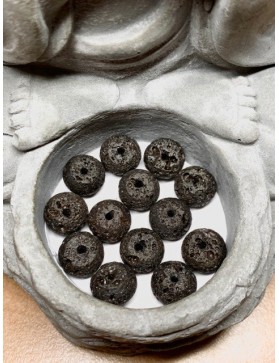 PIERRE DE LAVE perles rondelle 10X6mm à l'unité